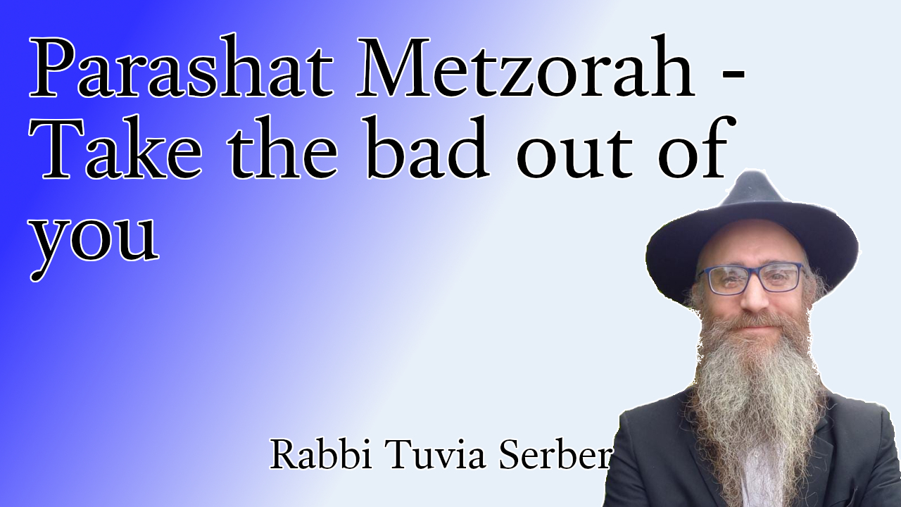 Parashat Metzorah - Take the bad out of you