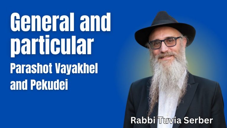 Parashot Vayahkel / Pekudei - General and particular